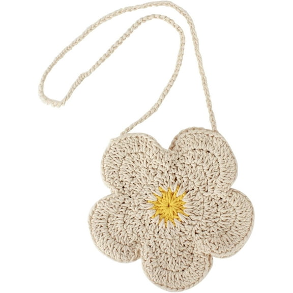 Women Mini Flower Cotton Crochet Crossbody Shoulder Bag Handbag Purse