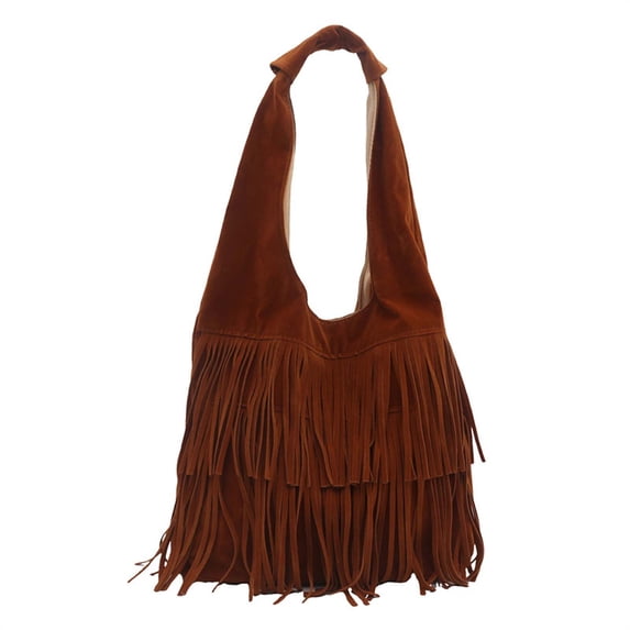 Women Mini Fringe Tassel PU Leather Hobo Cross body Bag Cell Phone Pouch Coin Purse Wallet