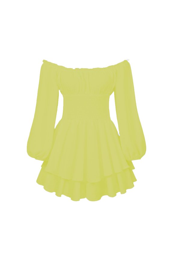 Women Mini Romper Off Shoulder Long Sleeve Solid Color Summer Casual Jumpsuit