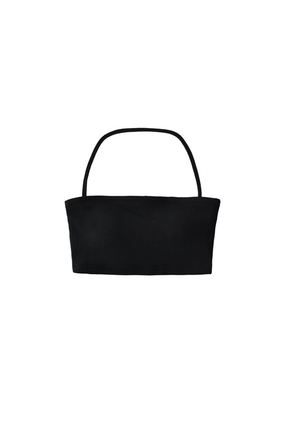 Women Mini Tank Tops Spaghetti Strap Sleeveless Solid Color Camisole Summer Casual Comfy Soft Basic Halter (L, Black)