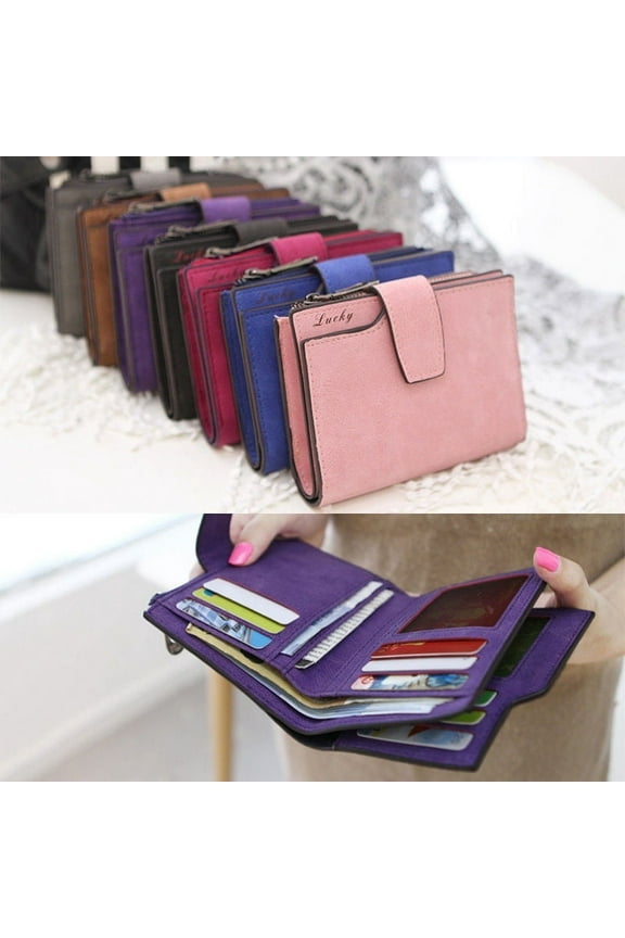 Women Mini Wallet Zipper Card Holder Coin Purse Small Leather Clutch Bag Handbag