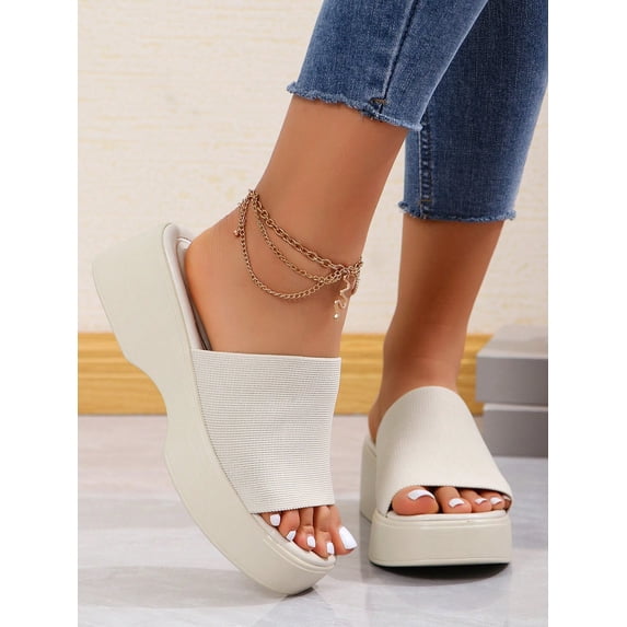 Women Minimalist Flatform Slide Sandals Funky Sandals