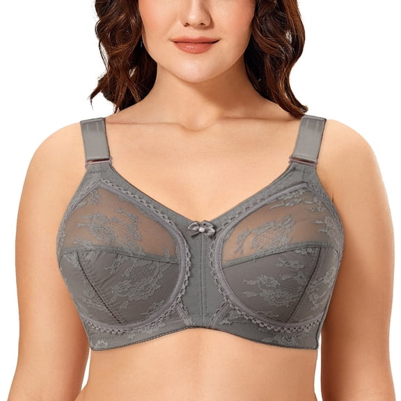 Women Minimizer Bra Comfort Wirefree Full Coverage Large Bust Non-Padded 34I