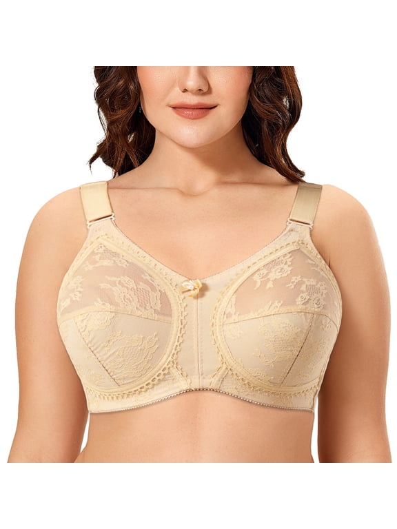 Women Minimizer Bra Comfort Wirefree Full Coverage Large Bust Non-Padded 38C