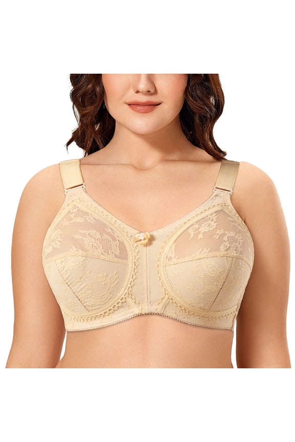 Women Minimizer Bra Comfort Wirefree Full Coverage Large Bust Non-Padded 38DDD