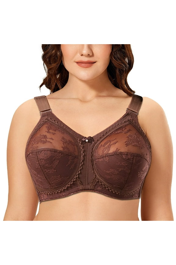 Women Minimizer Bra Comfort Wirefree Full Coverage Large Bust Non-Padded 44B