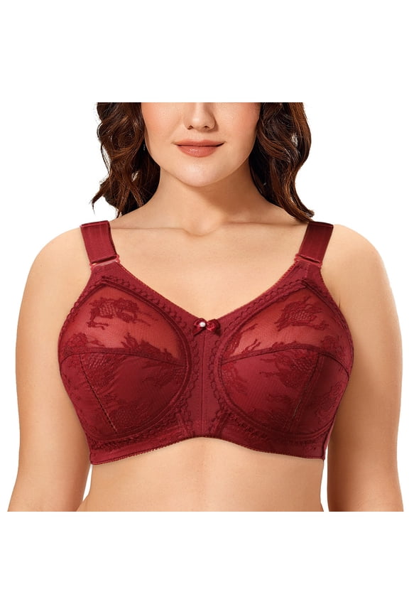 Women Minimizer Bra Comfort Wirefree Full Coverage Large Bust Non-Padded 44DDD