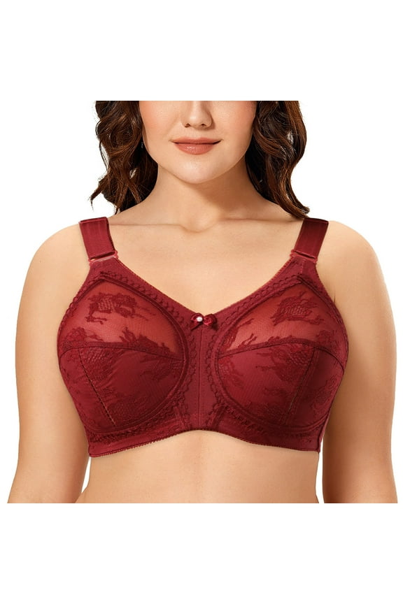 Women Minimizer Bra Comfort Wirefree Full Coverage Large Bust Non-Padded 44DD