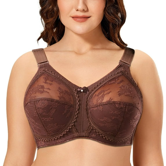 Women Minimizer Bra Comfort Wirefree Full Coverage Large Bust Non-Padded 46H