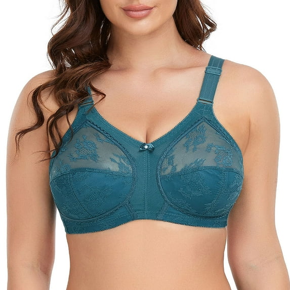 Women Minimizer Bra Comfort Wirefree Full Coverage Large Bust Non-Padded 48C