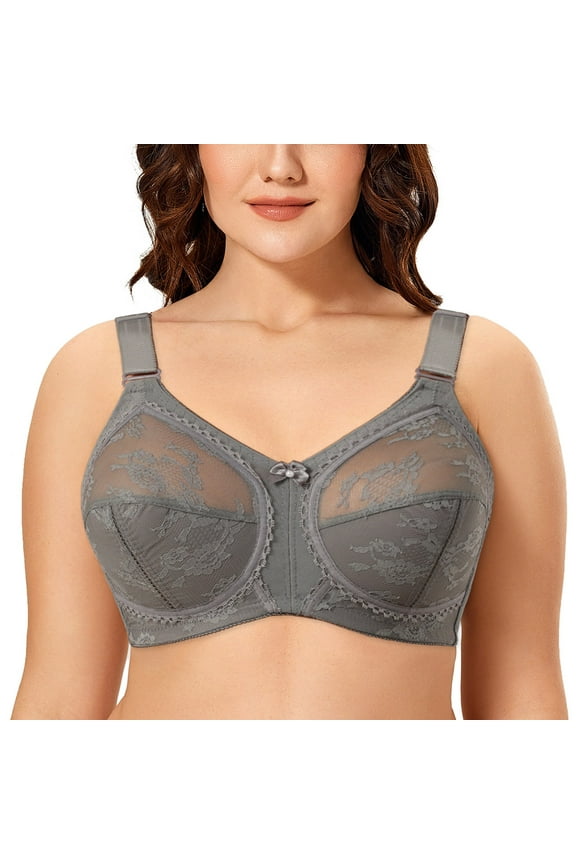 Women Minimizer Bra Comfort Wirefree Full Coverage Large Bust Non-Padded 50H