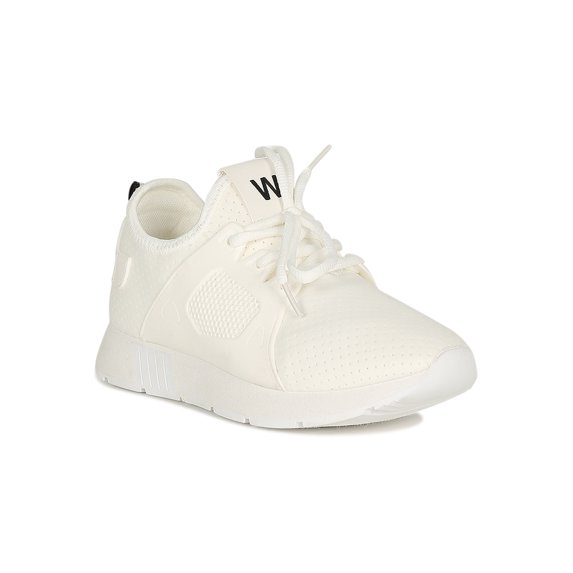 Women Mix Media Mesh Lace Up Love Pull Tab Sneaker 18271