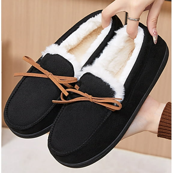 Women Moccasin Slippers Memory Foam Indoor & Outdoor House Slippers Cozy Bedroom Shoes