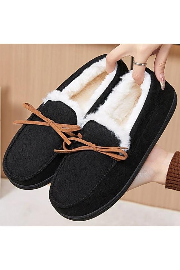 Women Moccasin Slippers Memory Foam Indoor & Outdoor House Slippers Cozy Bedroom Shoes