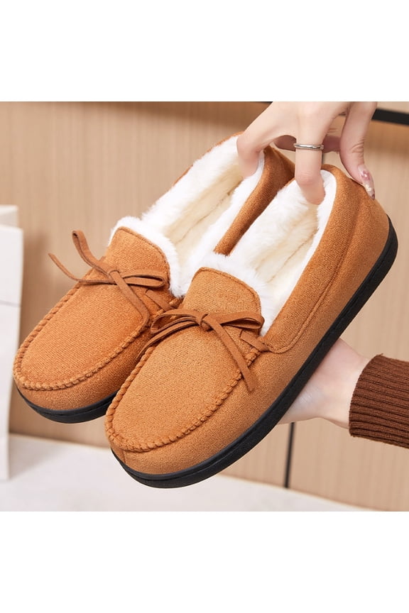 Women Moccasin Slippers Memory Foam Indoor & Outdoor House Slippers Cozy Bedroom Shoes