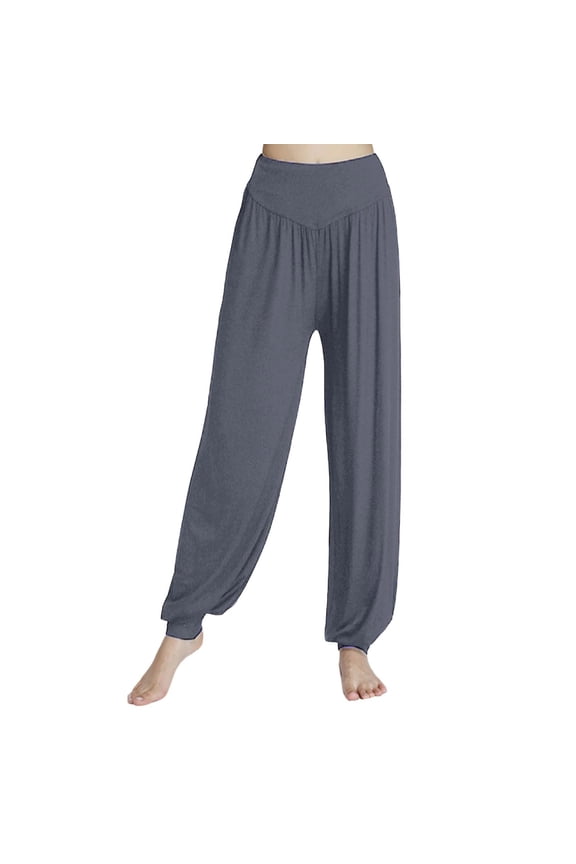 Women Modal Harem Pants Elastic Soft Comfortable Yoga Pants Dance Sportswear Pants Ladies Casual Trousers Bronze, Size XXL