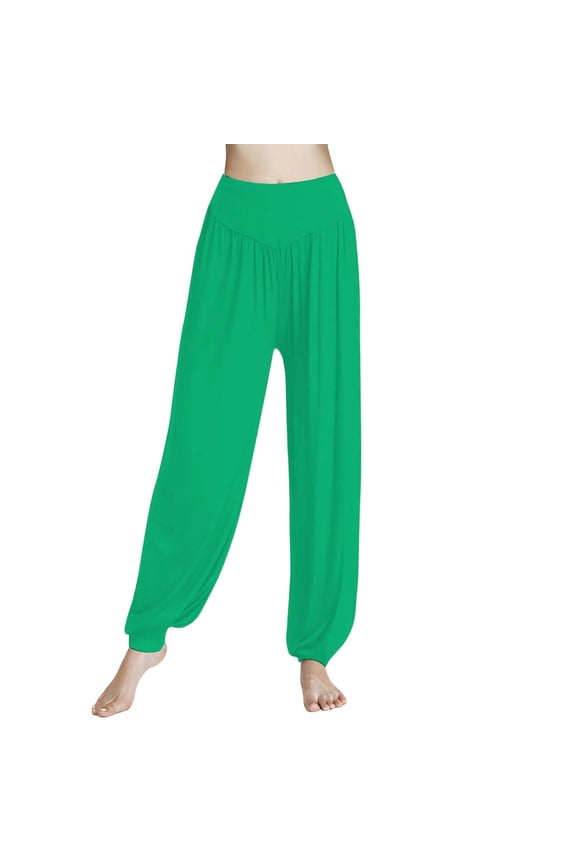 Women Harem Pants Elastic Soft Comfortable Yoga Pants Dance Sportswear Pants Ladies Casual Trousers GN1, Size L