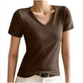 thumbnail image 1 of Women Modal Tshirts Short Sleeve Pullover Blouses Casual Vneck Outfits Summer Comfy Clothing, 1 of 3