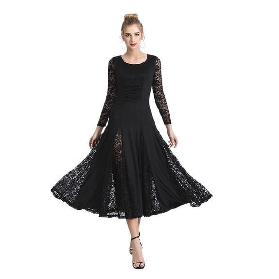 Women Modern Dance Dress Waltz Ballroom Dance Tango National Standard Dance Clothes Long Sleeved