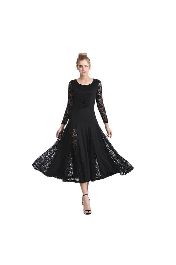 Women Modern Dance Dress Waltz Ballroom Dance Tango National Standard Dance Clothes Long Sleeved