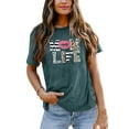 thumbnail image 1 of Women Mom Life T-Shirts Leopard Lips Stripe Graphic Shirts Funny Letter Printed Tee Tops Mother's Day Casual Blouse, 1 of 7