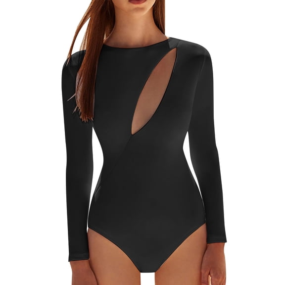 Women Monkini Swimsuit Long Sleeve Swimsuit Surfing Beach Holiday Swimsuit