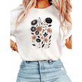 thumbnail image 1 of Women Moody Floral Bouquet Graphic Tees T Shirt Tops Round neck Printed Cotton T Shirt White S-5XL, 1 of 4