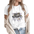 thumbnail image 1 of Women Most Ardently Pride And Prejudice Wisteria Floral Graphic Comfortable Tees T Shirt Tops Round-neck Printed Cotton T-Shirt White S-5XL, 1 of 5