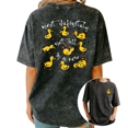 thumbnail image 1 of Women Most Definitely Not All In A Row Yellow Duck Washed Graphic T-Shirt Comfortable Tops Round Neck Cotton T Shirt Black S-2XL Plus Size, 1 of 5