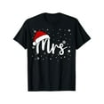thumbnail image 1 of Women Mrs Claus Tee Christmas Romance Design T Shirt Trendy Graphic Tees Comfort Fit Top Short Sleeve Round Neck Black S-5XL, 1 of 5