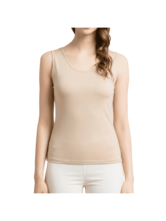 Women Mulberry Silk Vest Tank Top Lightweight Sleeveless T-Shirt Camisoles Tank Undershirts