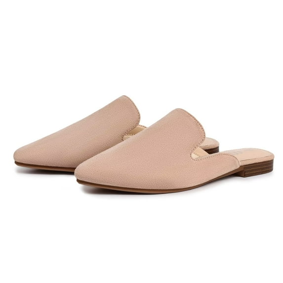 Women Mules Comfortable Slip On Pointed Toe Mules For Women Flats,Beige 11