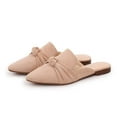 thumbnail image 1 of Women Mules Comfortable Slip On Pointed Toe Mules For Women Flats with Knot,Beige 6, 1 of 4