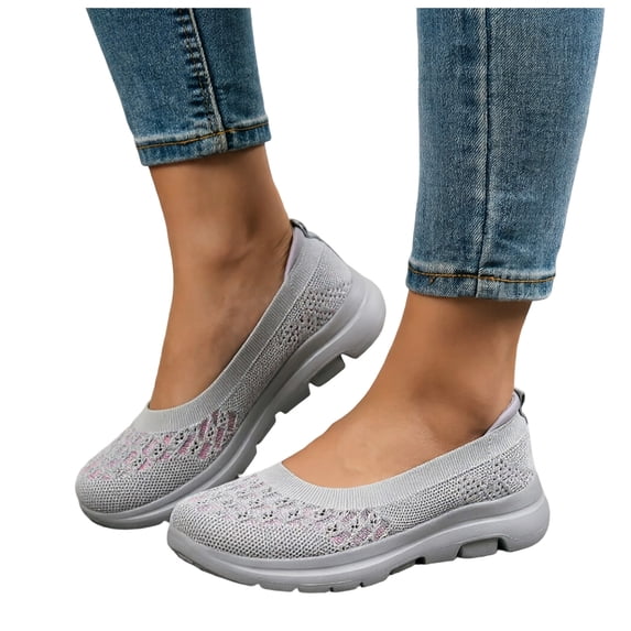 Women Mules Shoes Slip on Open Back Mesh Walking Shoes Comfortable Arch Support Lightweight Sneakers Gray Size 7