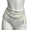 thumbnail image 1 of Women Multi-Layered Long Metal Big Pearl Waist Chain Pearl Waistband Bikini K5G7, 1 of 1