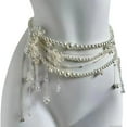 thumbnail image 1 of Women Multi-Layered Long Metal Big Pearl Waist Chain Pearl Waistband Bikini O7C1, 1 of 1