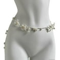 thumbnail image 1 of Women Multi-Layered Long Metal Big Pearl Waist Chain Pearl Waistband Bikini Z1U5, 1 of 1