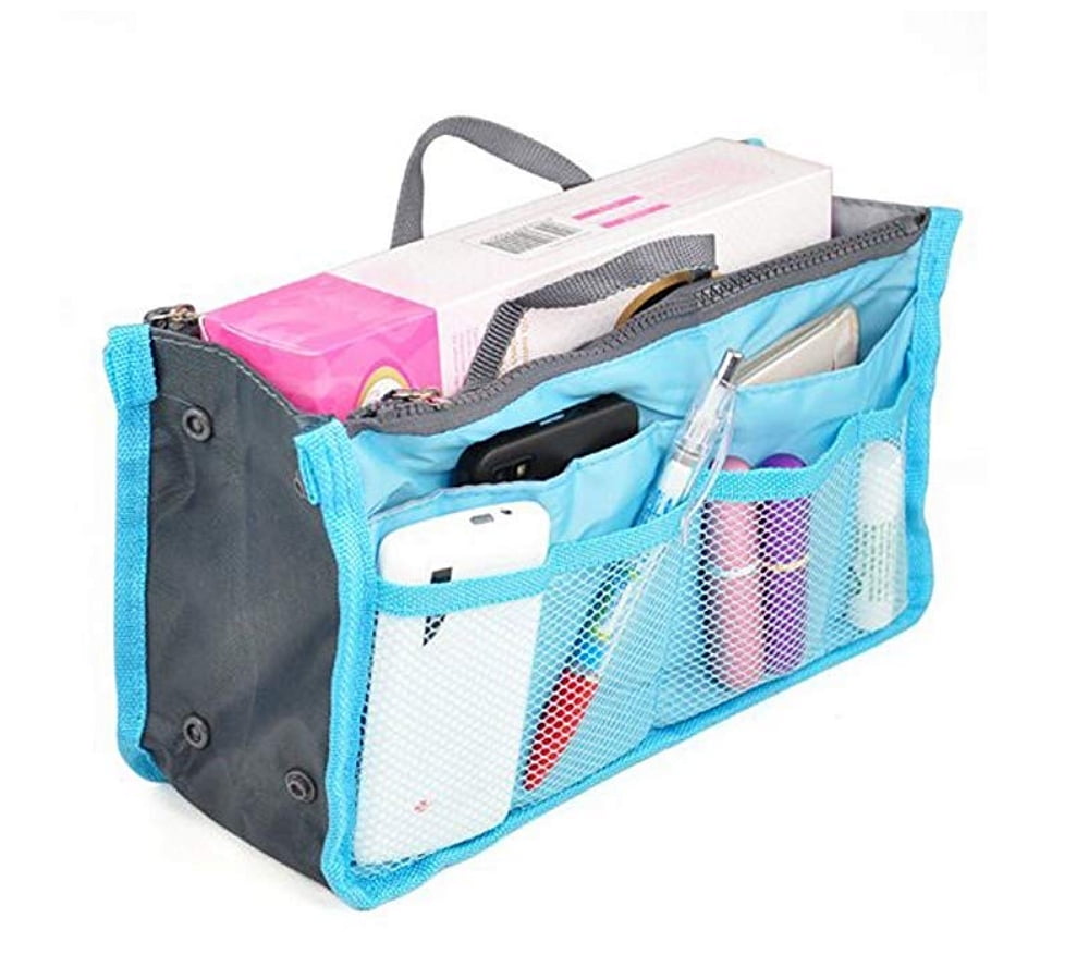 Tika Women Travel Insert Handbag Organizer Purse Liner Organizer Tidy Bag, Multi-Pocket Insert Handbag Purse Organizer Bag in Bag Handbag with Zipper