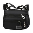 thumbnail image 1 of Women Multi Pockets Crossbody Bag Waterproof Nylon Single Shoulder Bag Travel Purses Handbags,Black, 1 of 5