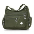 thumbnail image 1 of Women Multi Pockets Crossbody Bag Waterproof Nylon Single Shoulder Bag Travel Purses Handbags, Green, 1 of 9
