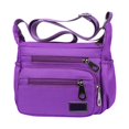 thumbnail image 1 of Women Multi Pockets Crossbody Bag Waterproof Nylon Single Shoulder Bag Travel Purses Handbags,Purple, 1 of 6