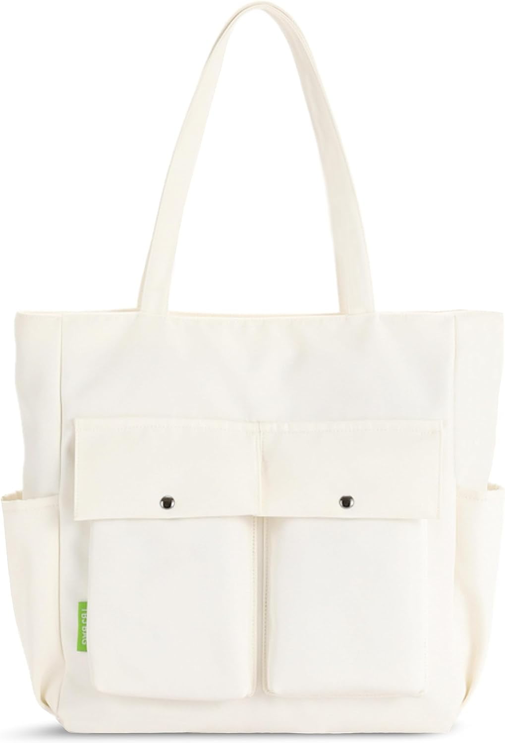 Women Multi Pockets Zipper Waterproof Lightweight Tote Bag Casual Large Shoulder Handbags Cute Canvas College Totes