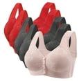 thumbnail image 1 of Women Multipack Bra Clearance Sale Bras for Women Packs Front Closure Bras Push up Bra Wireless Daisy Bras for Older Women, 1 of 5