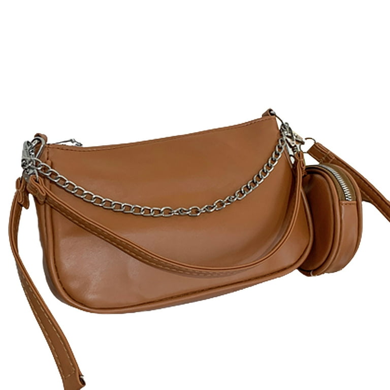 Women Multipurpose Crossbody Bags Small Shoulder Bag Fashion Zip Handbags  with Coin Purse,brown，G22704