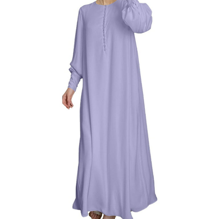 Muslim Women's Long Maxi Dress Abaya Kaftan Dubai Kaftan Robe