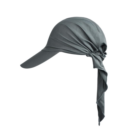 Women Muslim Headscarf Hat Pre Tied Hair Loss Turban Solid Color Chemo Baseball Cap Slouchy Bonnet Head Cover