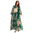 thumbnail image 1 of Women Muslims Dress Middle East Dress Full Length Dress Middle East Robe Long Sleeves Embroidered Robe Dress, 1 of 21