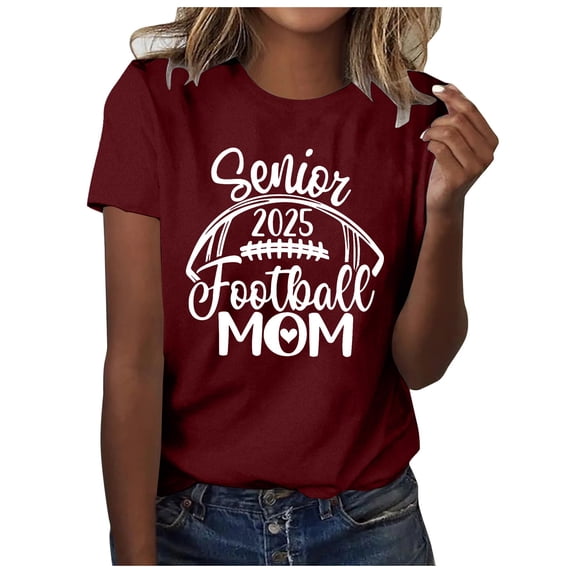 Women My Favorite Football Bunny Graphic Round Neck Short Sleeve T Shirt