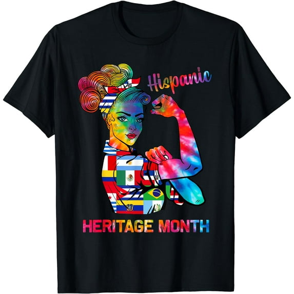 Women National Hispanic Heritage Month Hispanic All Flag T-Shirt
