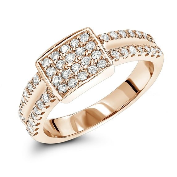 Women Natural 0.7 Ctw Diamonds 10K Gold Ladies Diamond Ring (Rose Gold Size 4.5)